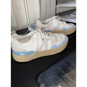 Woman's Sneakers & Athletic Shoes Lacoste Size 7 1/2 Blue Trim Sneakers 3814